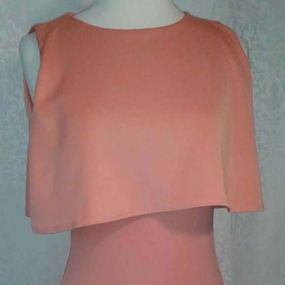 Peach Cape Sleeveless Pull Over Dress Size M, L - Picture 1 of 2